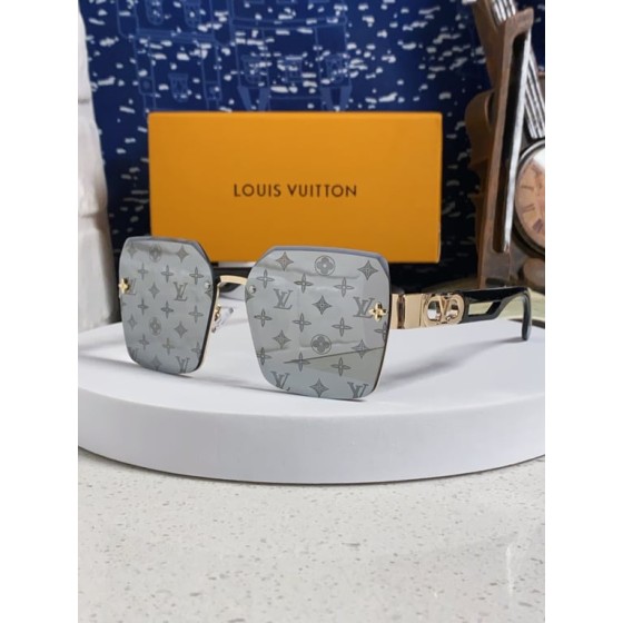 LV Monogram Lens Rimless Sunglasses (Silver)